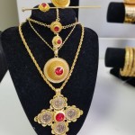 Necklace with cross and red Jewlery